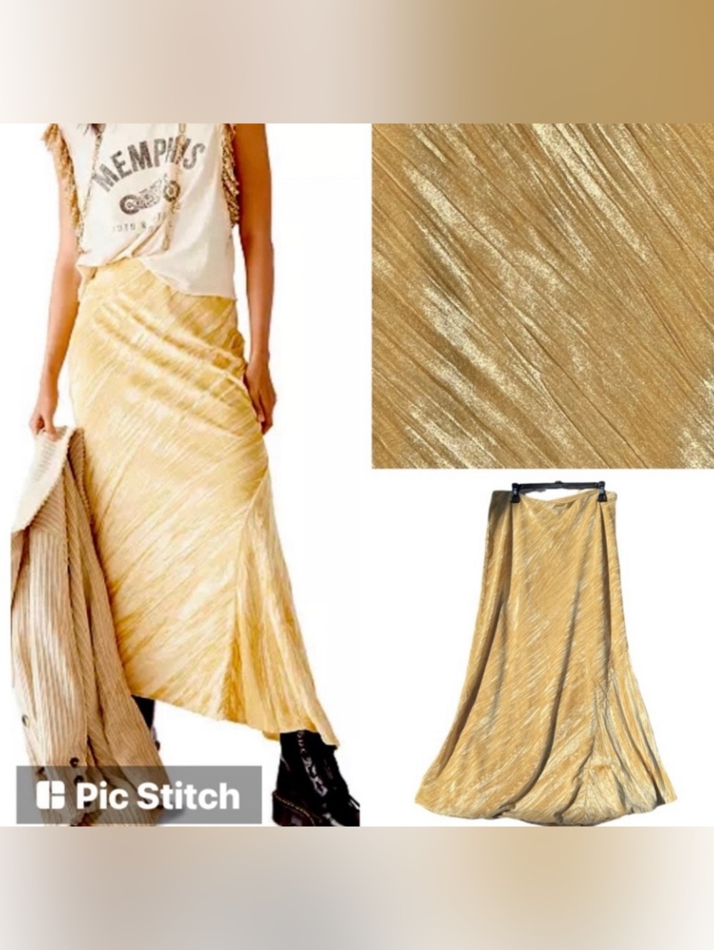 FREE PEOPLE crushed velvet slip maxi skirt